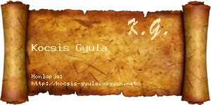 Kocsis Gyula névjegykártya