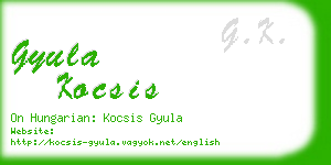 gyula kocsis business card